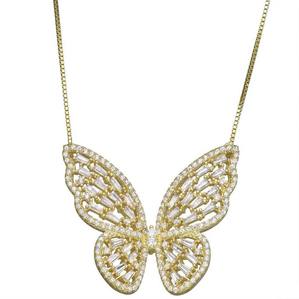 Rachel Zoe Butterfly Sterling Silver 925 Cubic Zirconia